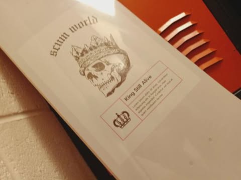 white snow death king skate deck