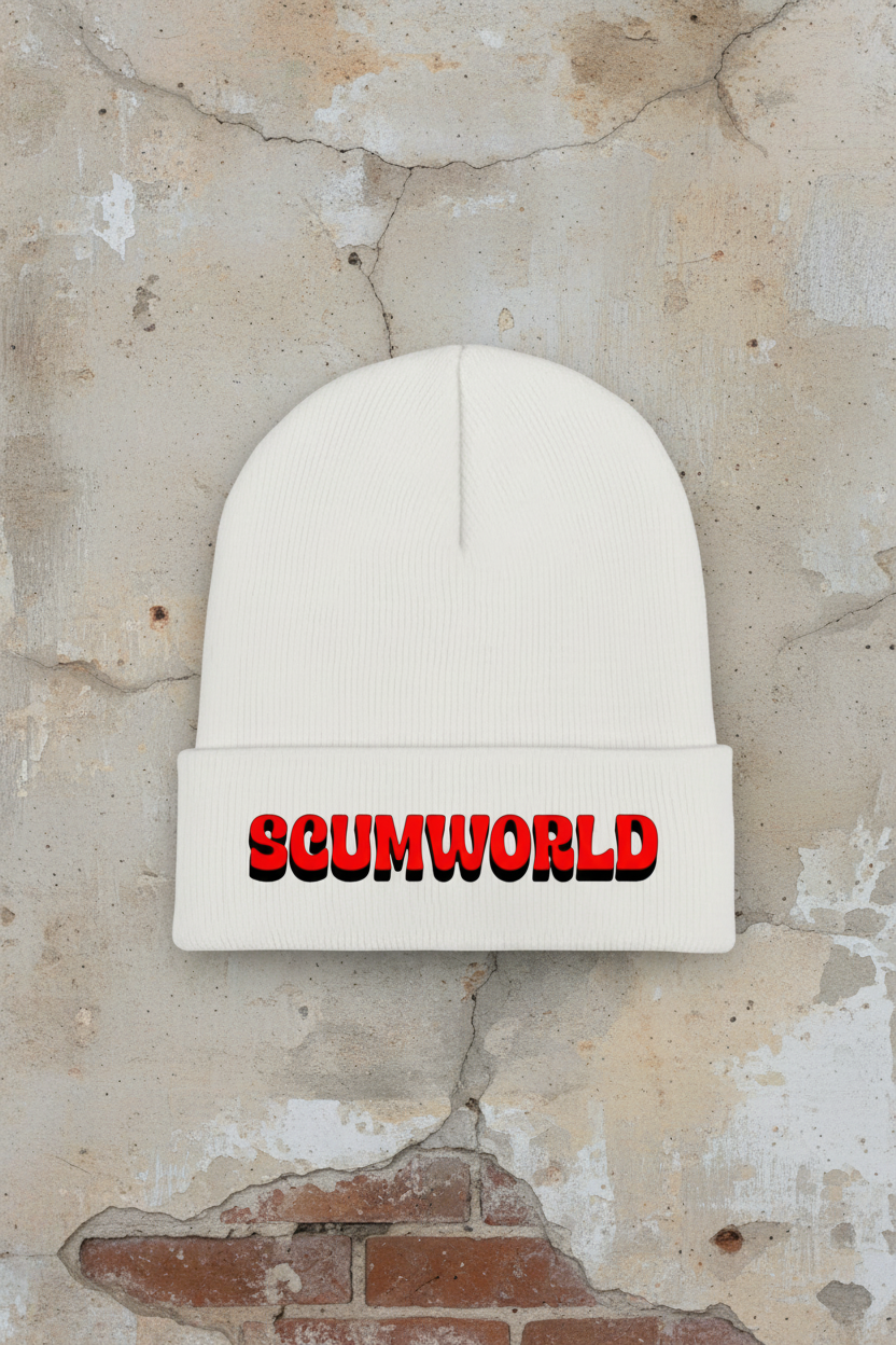 White SCUMWORLD beanie