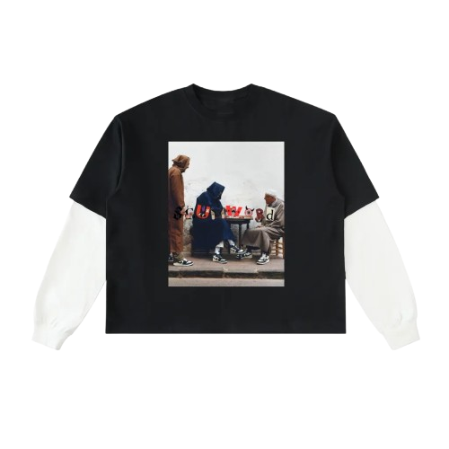 “Street Café Reflections Long Sleeve Tee.”