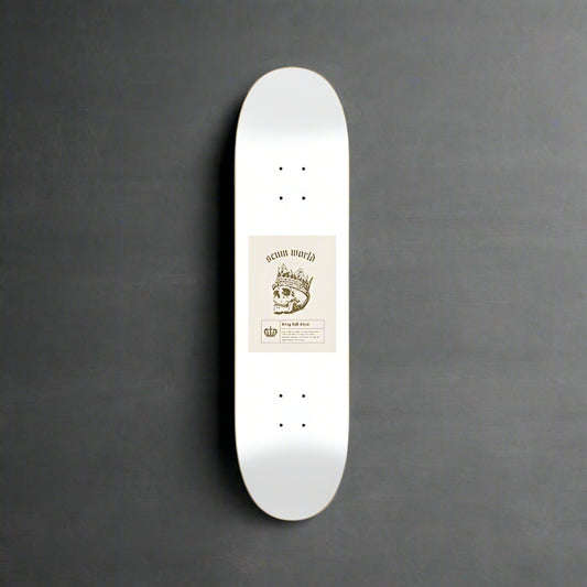 white snow death king skate deck