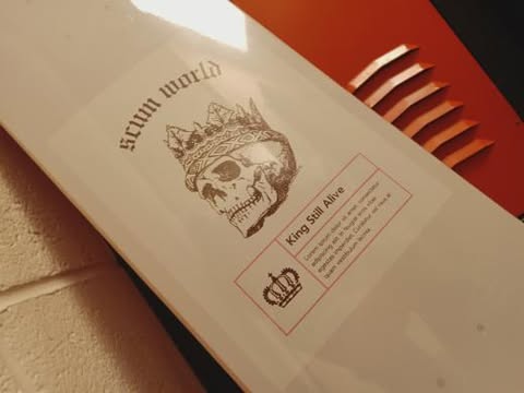 white snow death king skate deck