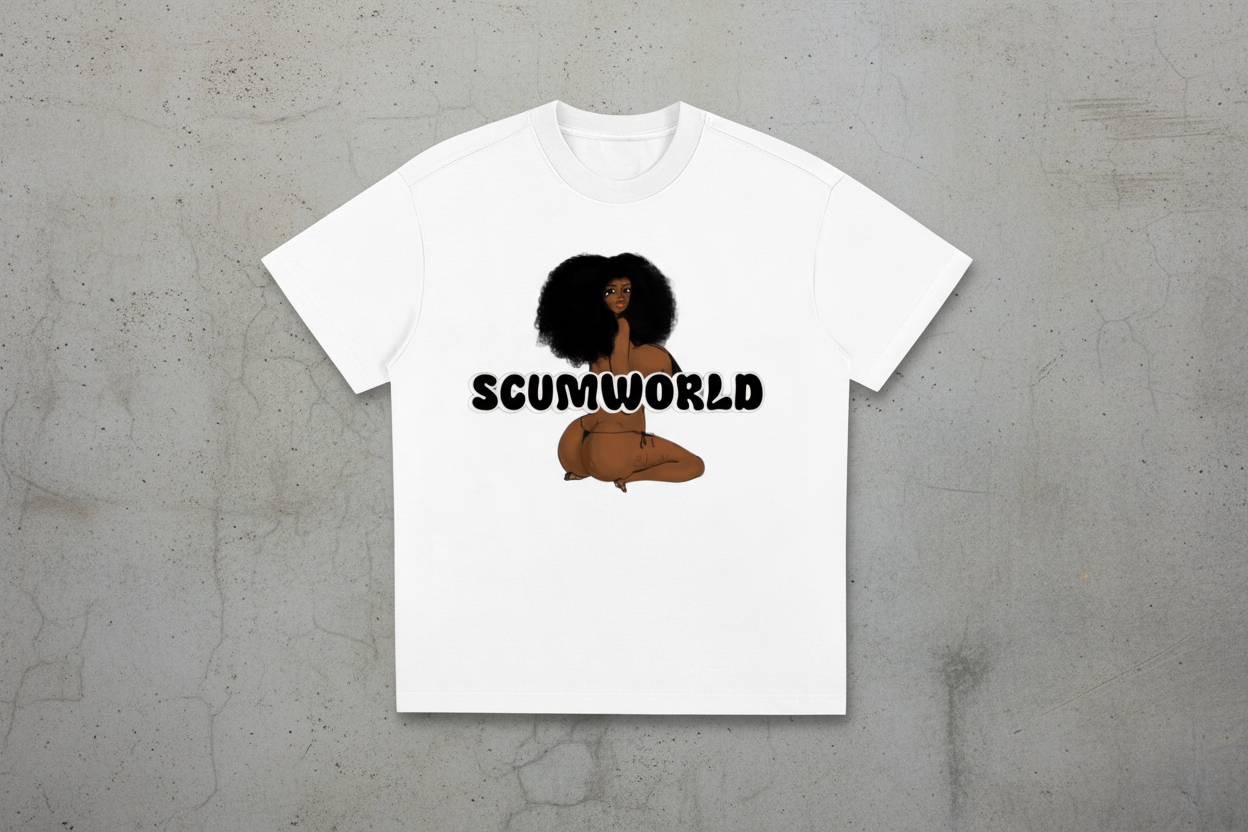 Scumworld black queen white T-shirt