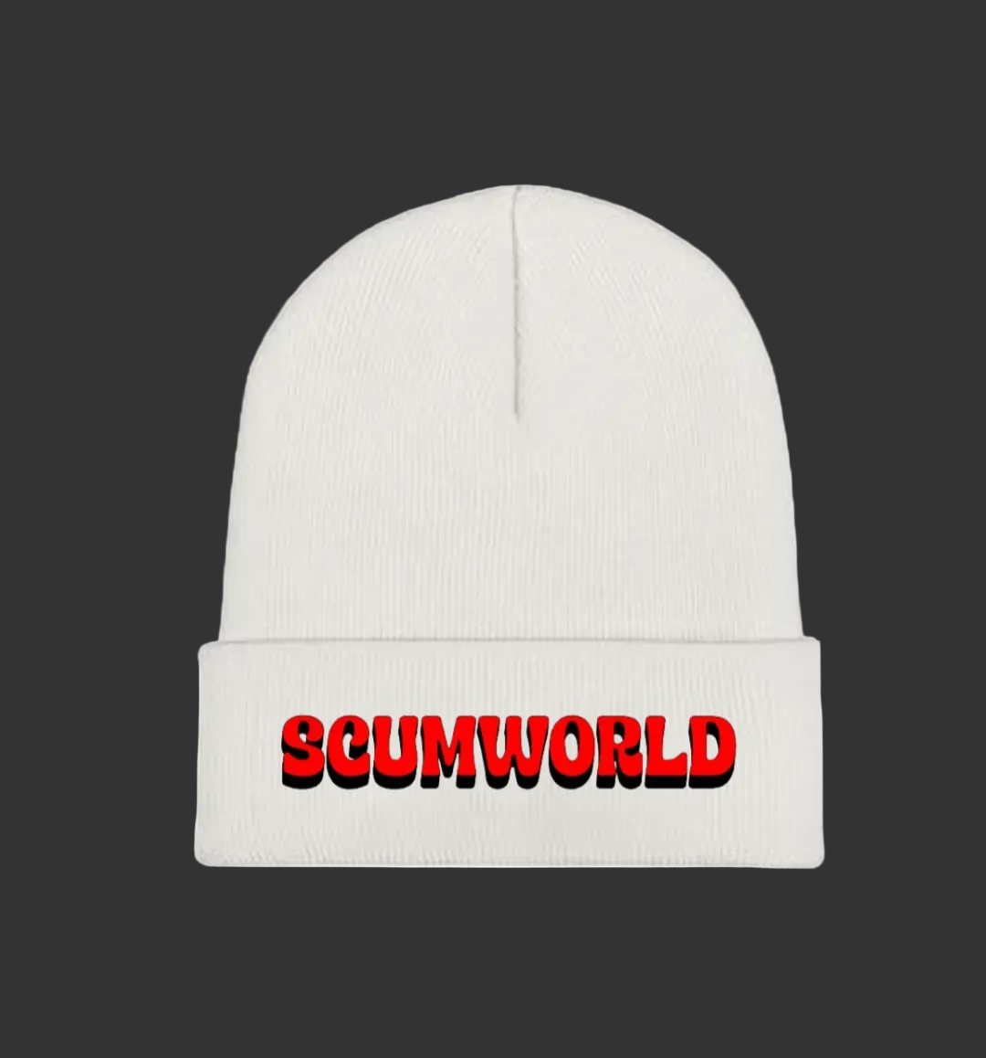 White SCUMWORLD beanie